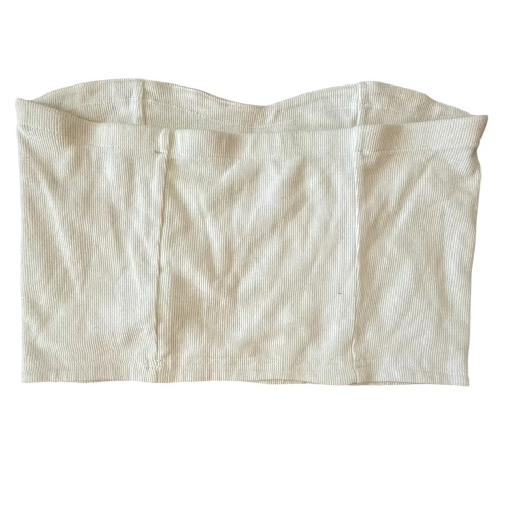 GAP Cream Ribbed Tube Top - Picture 2 of 5